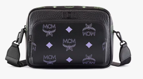 MCM Black Vallarta Blue Splash Logo Monogram Phone Crossbody Bag NWT –  Design Her Boutique