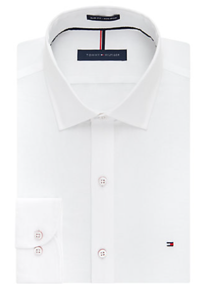Tommy Hilfiger Slim Fit Non Iron Pinpoint Solid 24N0314 - White Tommy Hilfiger Slim Fit Non Iron Pinpoint Solid 24N0314 - White