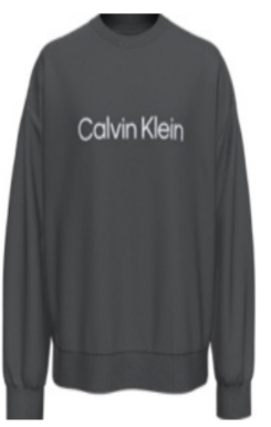 Calvin Klein Long Sleeve Standard Logo Terry Crew- 40HM230- Forged Iron