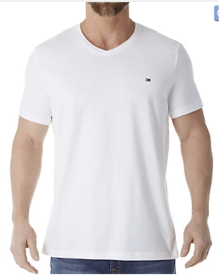 Tommy Hilfiger Flag Core Tee VNeck 09T3140- White