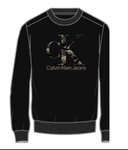 Calvin Klein L/S Camo Monogram Crewneck Sweatshirt 40DC416 - Black