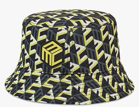 MCM Reversible Cubic Monogram Bucket Hat in Recycled Nylon- MEHCSCK04- Yellow